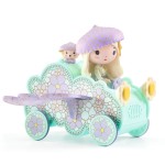 Samochód zabawka z figurkami Djeco Tinyly Jil i Jerry latające auto chmurka ze skrzydłami dla dzieci 4+