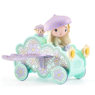 Samochód zabawka z figurkami Djeco Tinyly Jil i Jerry latające auto chmurka ze skrzydłami dla dzieci 4+