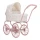 Little Dutch wózek dla lalek Soft Flowers 3+, klasyczny model głęboki z metalową ramą, koszem i budką, ciche koła, wspiera rozwój empatii i motoryki dużej u dzieci
