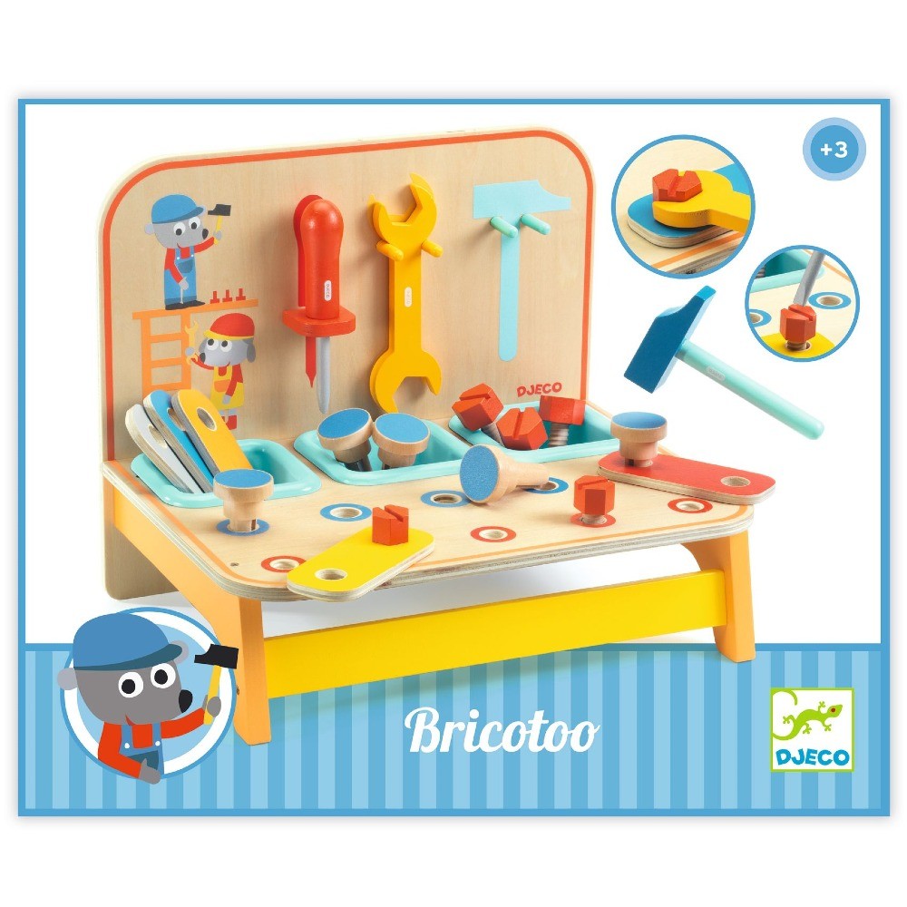Drewniany Stół Majsterkowicza Djeco – Zestaw narzędzi dla małego konstruktora