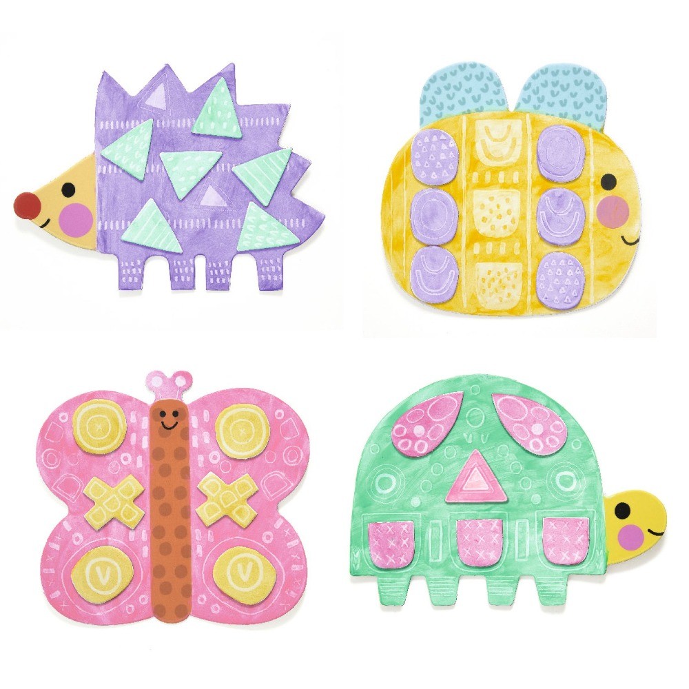 Djeco zestaw artystyczny Zwierzątka 3D Kreatywna zabawa z farbami i naklejkami dla najmłodszych