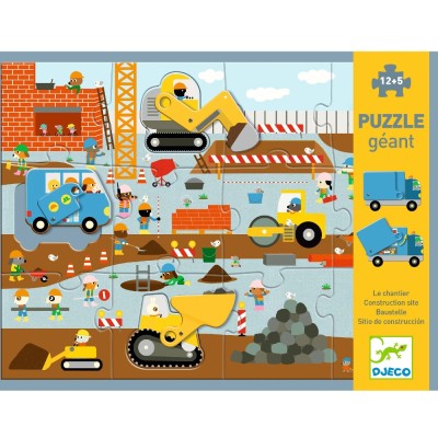 Djeco puzzle Plac Budowy 12 dużych elementów OUTLET