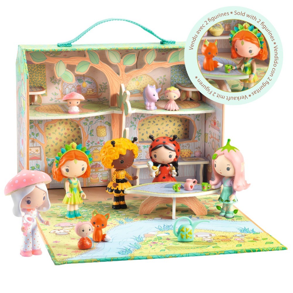 Djeco Tinyly – Domek w lesie Sylvia & Fox (DJ06966) – uroczy domek z figurką i towarzyszem