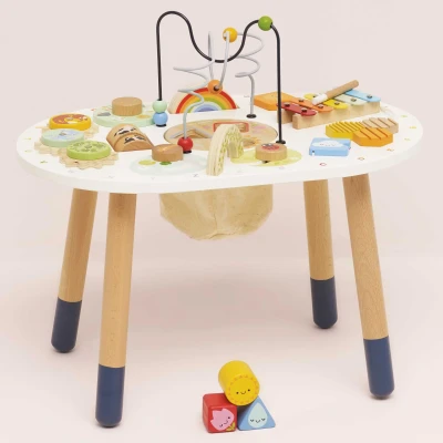 Stolik Edukacyjny Drewniany Sensoryczny z Cymbałkami Le Toy Van Activity Table 18m+