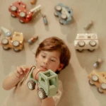 Betoniarka Drewniana dla Dzieci z Figurką Autko Budowlane Little Dutch 12m+