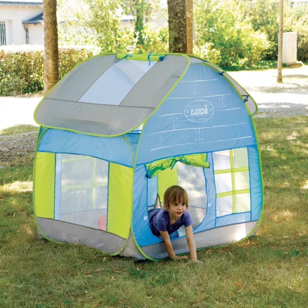 LUDI Namiot-Domek Pop-Up Maison Cottage – Duży Namiot dla Dziecka 2+ do Domu i Ogrodu | Samorozkładający się Domek z Filtrem UV 50 i Wodoodporną Podłogą, Zabawka Wspierająca Wyobraźnię i Odgrywanie Ról, Idealny Prezent dla 2-latka i 3-latka z Torbą.