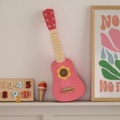 Kids Concept drewniana gitara dla dziewczynki Flower Pink