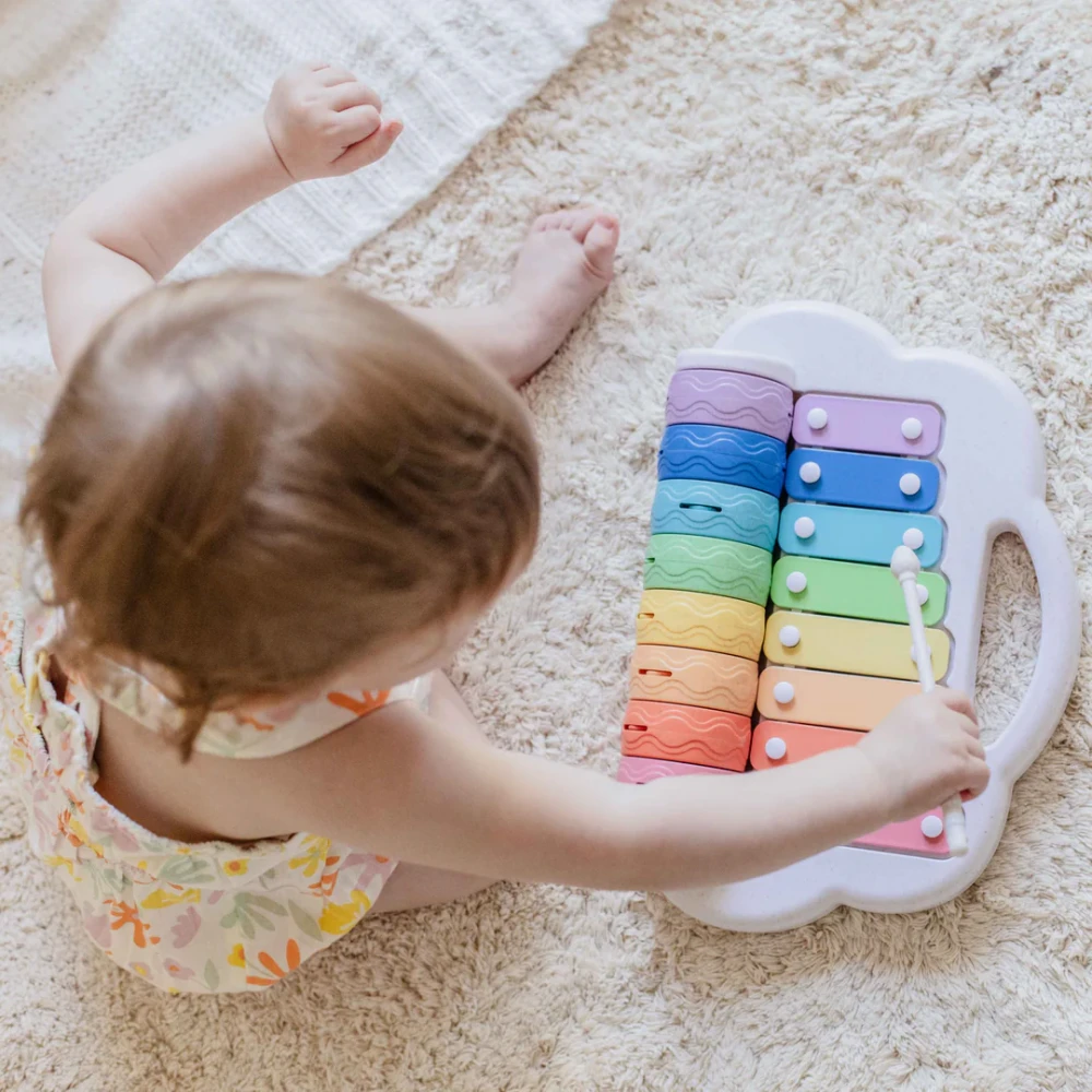 Tiger Tribe dzwonki dla rocznego dziecka Rainbow Roller Xylophone