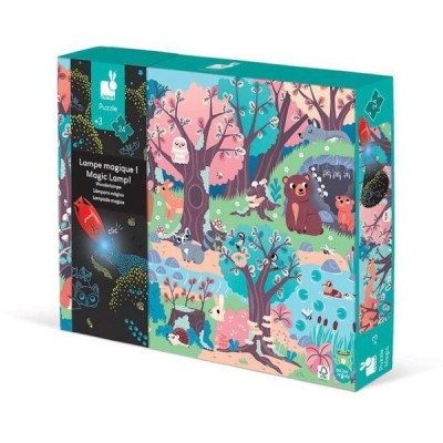 Janod puzzle z lampką UV Las 24 elementy