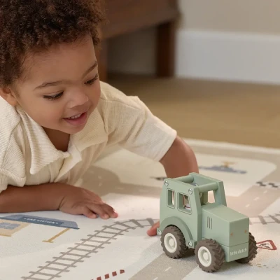 Traktor Drewniany Zielony Pojazd Rolniczy Little Dutch 18m+
