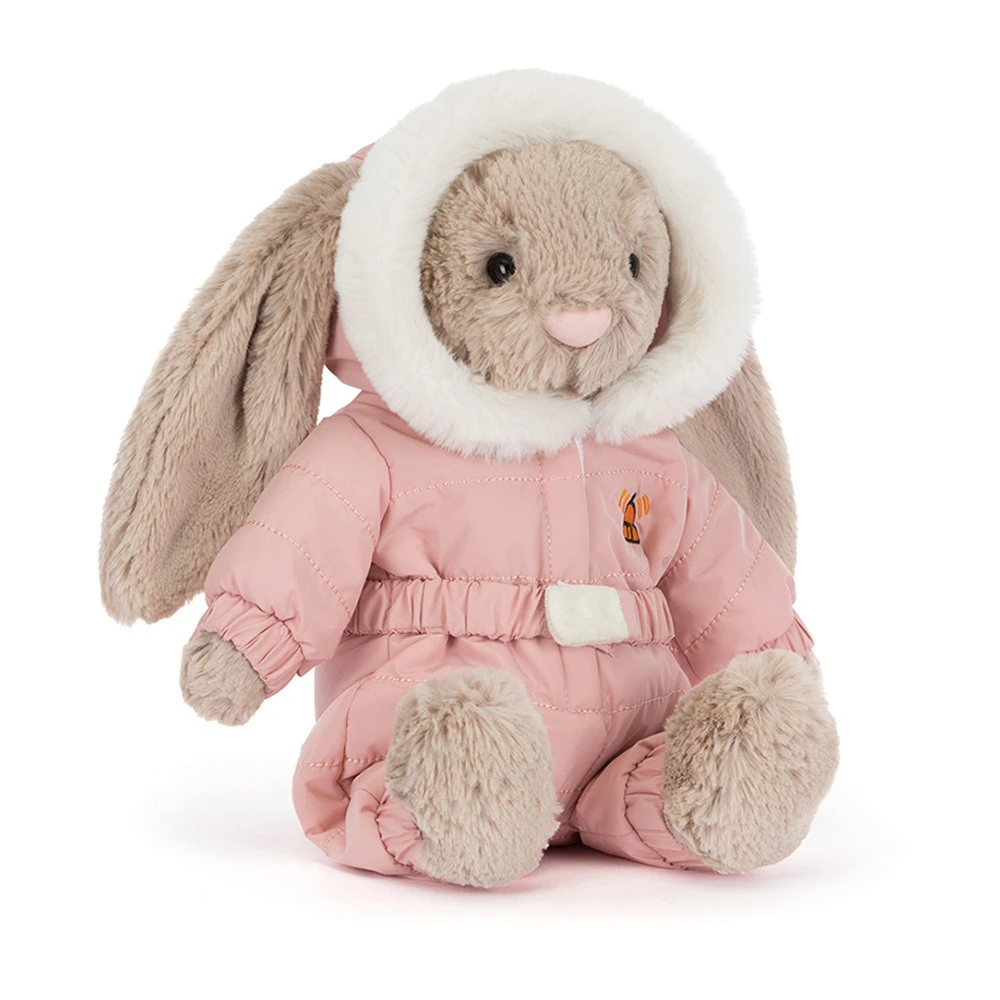 Króliczek Jellycat Bashful Bunny Snow Suit 31 cm | Zimowa Przytulanka dla Niemowląt 0+ w Różowym Kombinezonie, Miękki Królik z Odpinanym Ubrankiem, Bezpieczny od Urodzenia, Idealny Prezent na Mikołajki i Pod Choinkę, Jakość Premium.