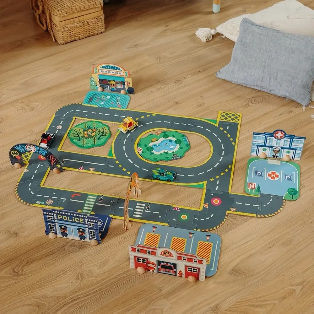 Djeco układanka 3D Miasto puzzle droga dla autek Crazy Motors