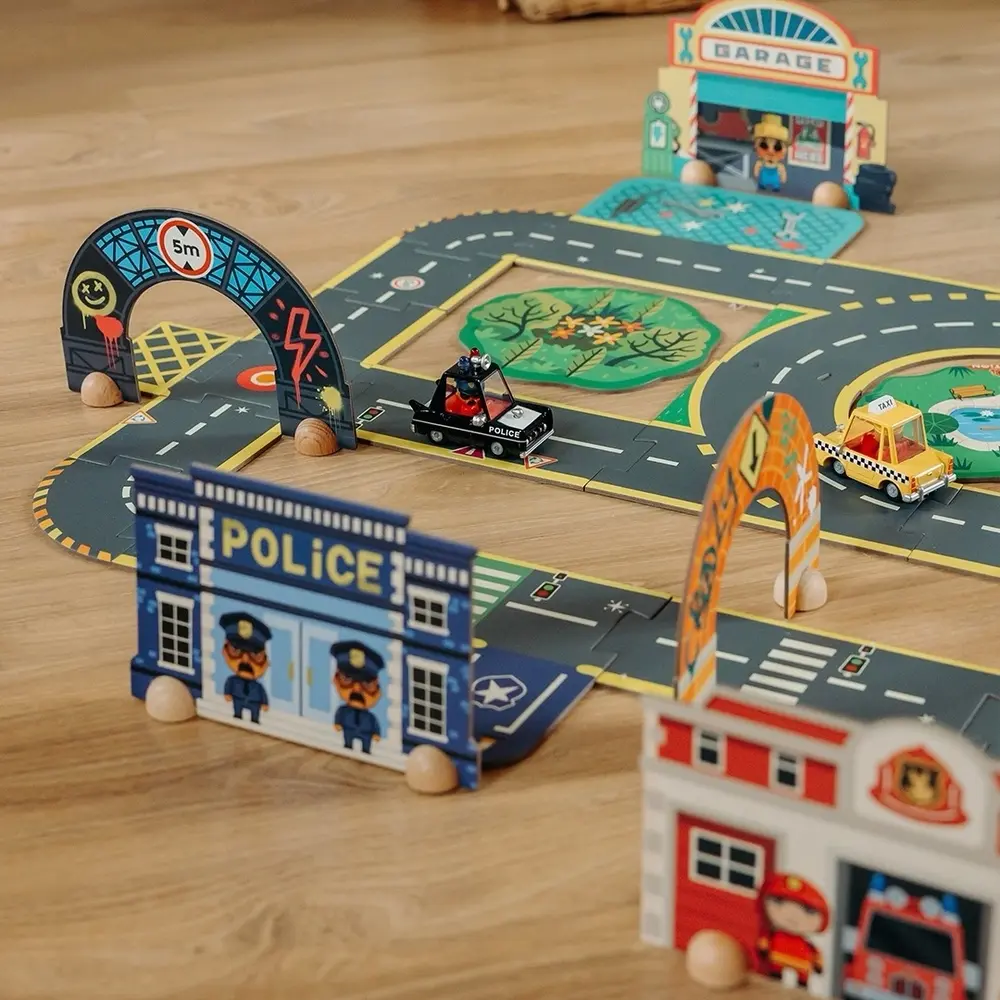 Djeco układanka 3D Miasto puzzle droga dla autek Crazy Motors
