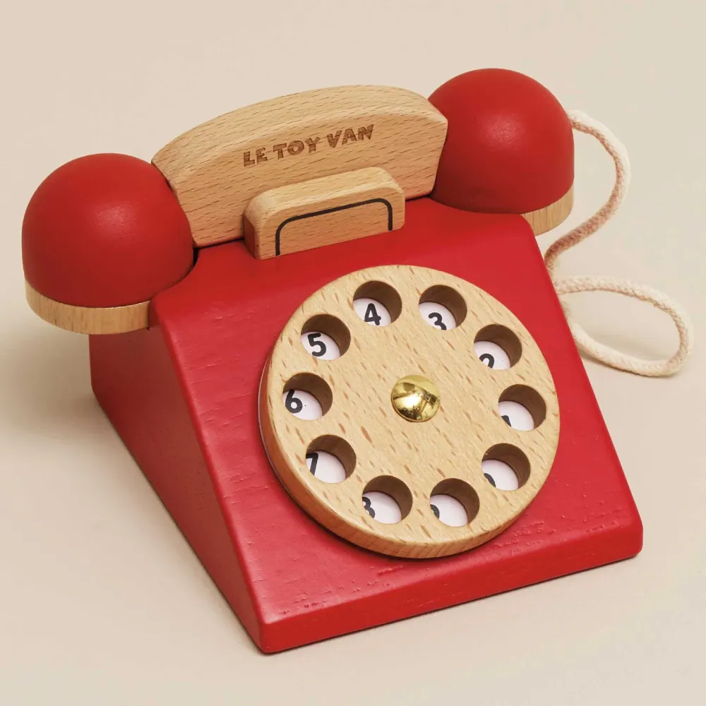 Le Toy Van telefon drewniana zabawka Vintage