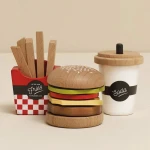 Le Toy Van drewniany zestaw barowy Hamburger, frytki i napój