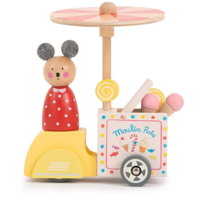 Moulin Roty mobilna lodziarnia zabawka drewniana