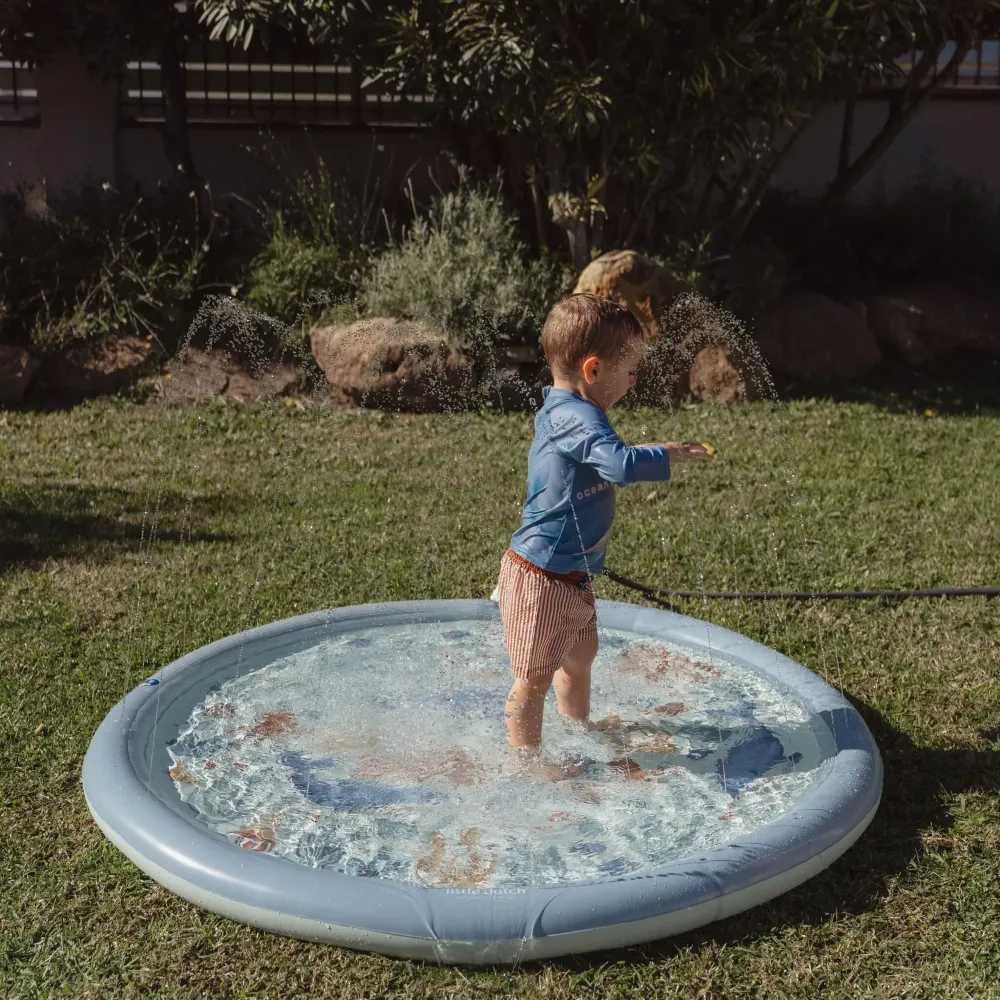 Little Dutch mata ogrodowa wodna Ocean World 150 cm – mata z fontanną dla dzieci 2+